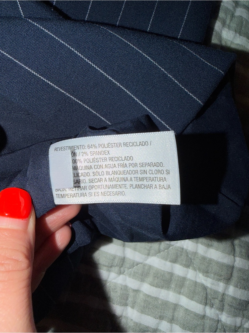 A New Day Navy Pinstripe Sleeveless Mini Dress XS - Picture 6 of 6